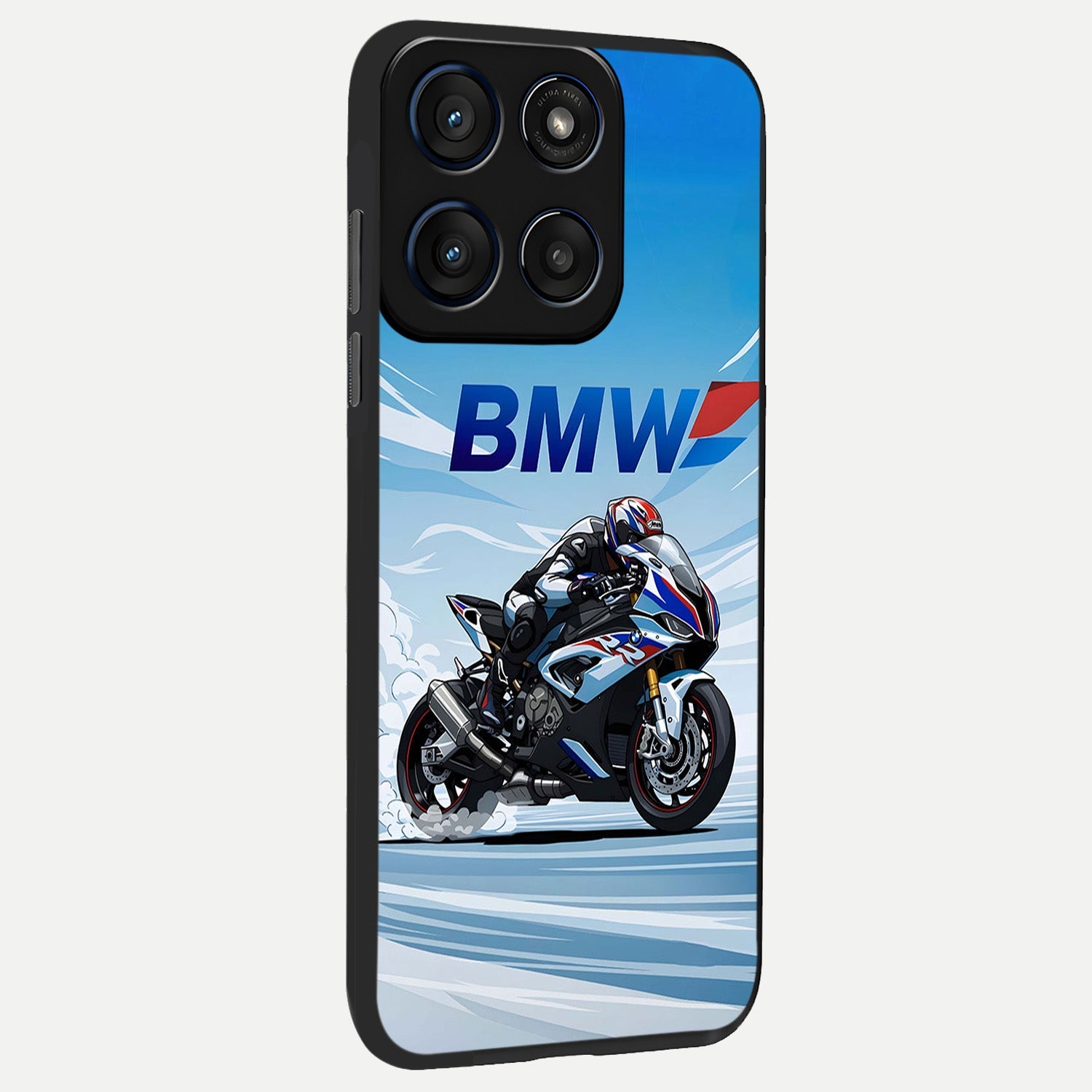  BMW Power Drift back cover For Moto Edge 60 Fusion slim fit glass case with vibrant aesthetic design