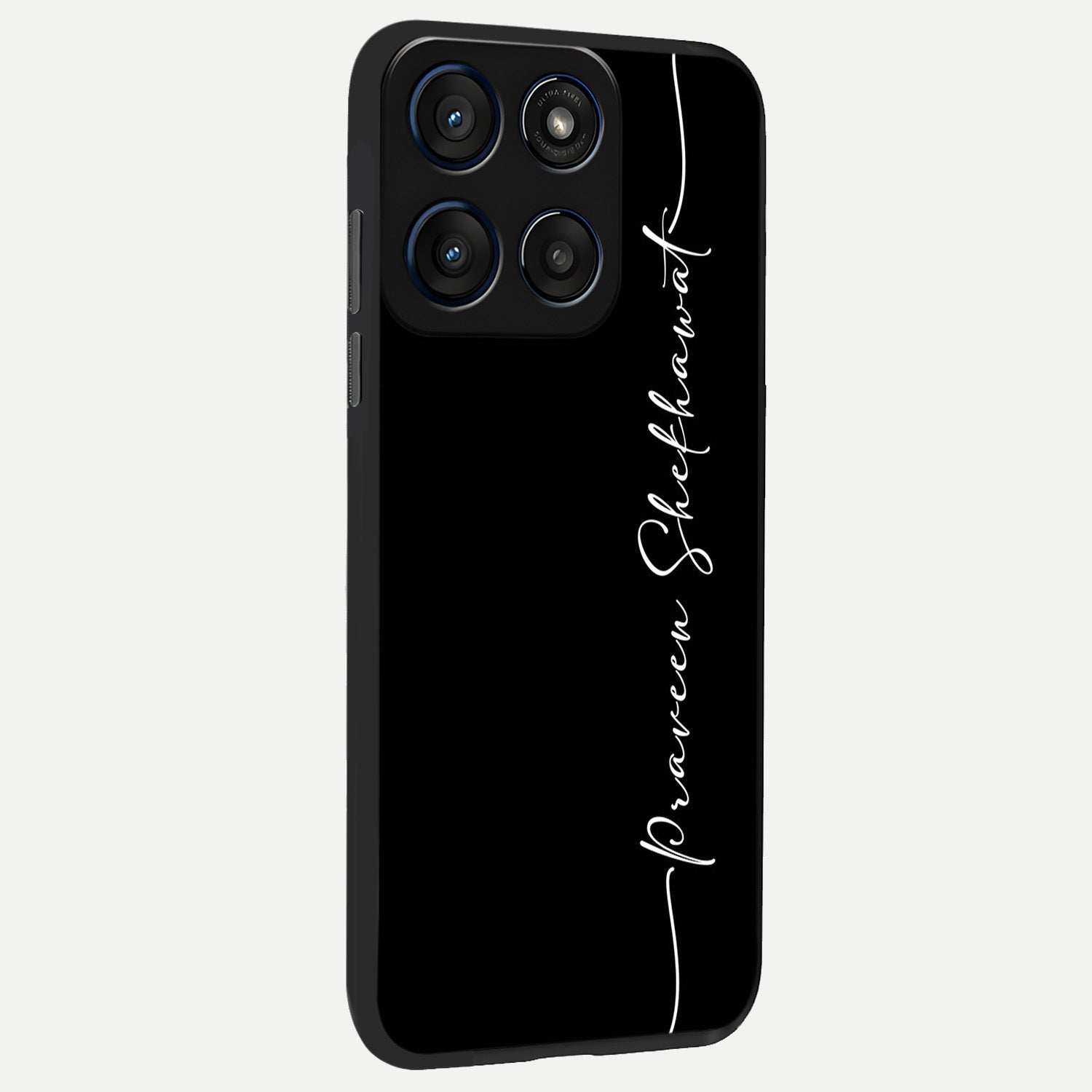  Black Tune Custom Name back cover For Moto Edge 60 Fusion slim fit glass case with vibrant aesthetic design