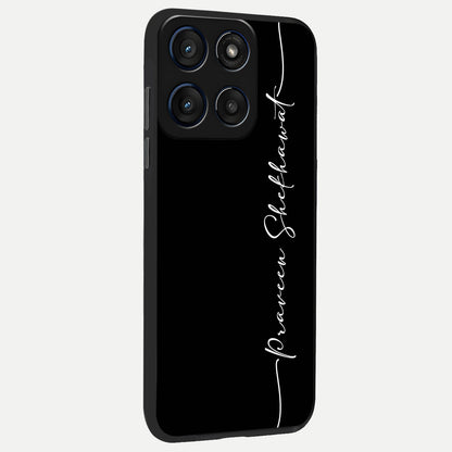  Black Tune Custom Name back cover For Moto Edge 60 Fusion slim fit glass case with vibrant aesthetic design