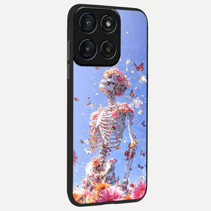  Bloom Beyond Bones back cover For Moto Edge 60 Fusion slim fit glass case with vibrant aesthetic design