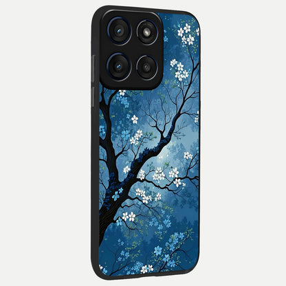  Blue Tree Serenity back cover For Moto Edge 60 Fusion slim fit glass case with vibrant aesthetic design