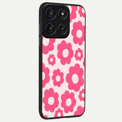  Blush Flower Pop back cover For Moto Edge 60 Fusion slim fit glass case with vibrant aesthetic design