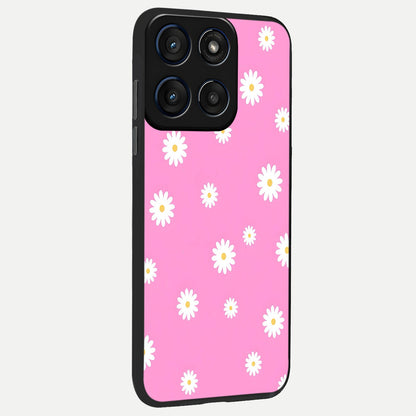  Bubblegum Daisy Pop back cover For Moto Edge 60 Fusion slim fit glass case with vibrant aesthetic design