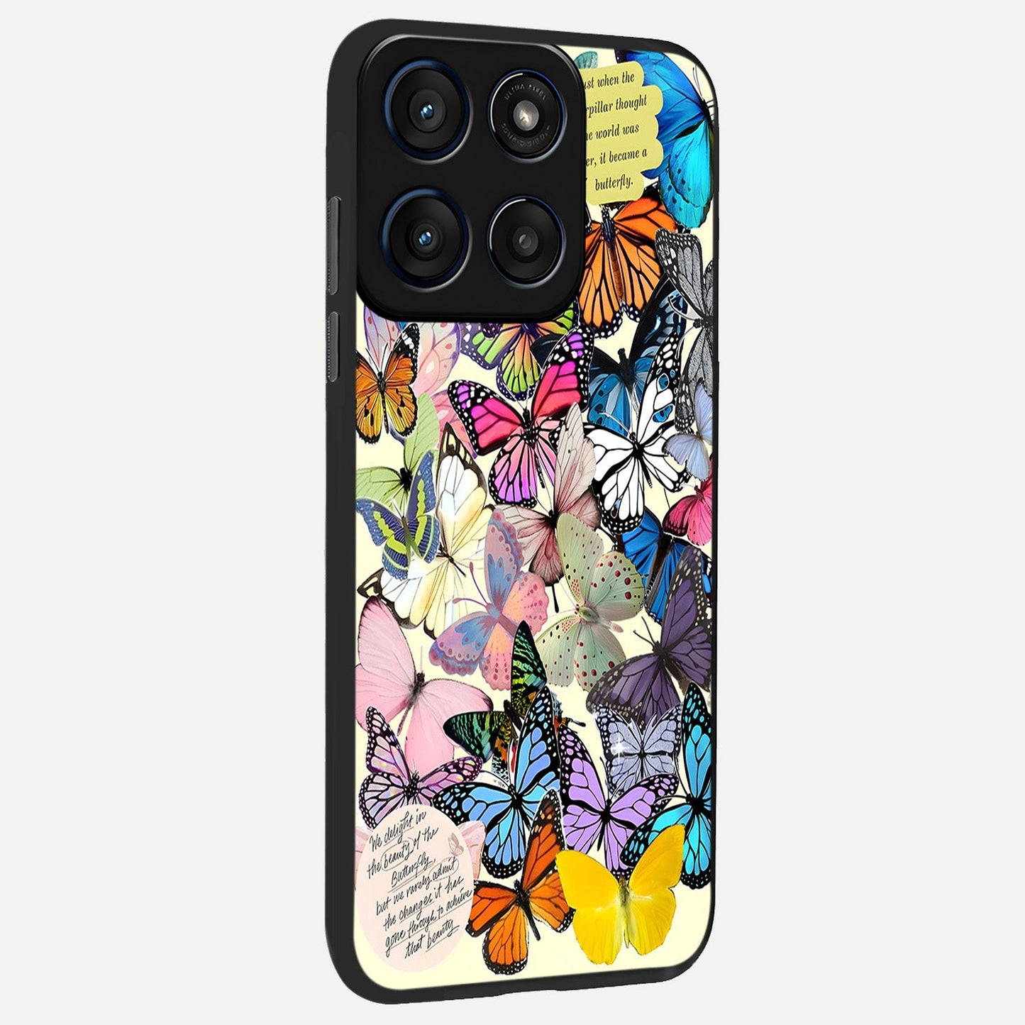  Butterflies Petal Dream back cover For Moto Edge 60 Fusion slim fit glass case with vibrant aesthetic design