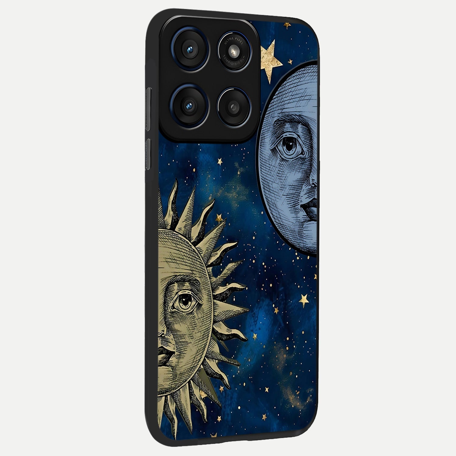  Celestial Moon With Sun back cover For Moto Edge 60 Fusion slim fit glass case with vibrant aesthetic design