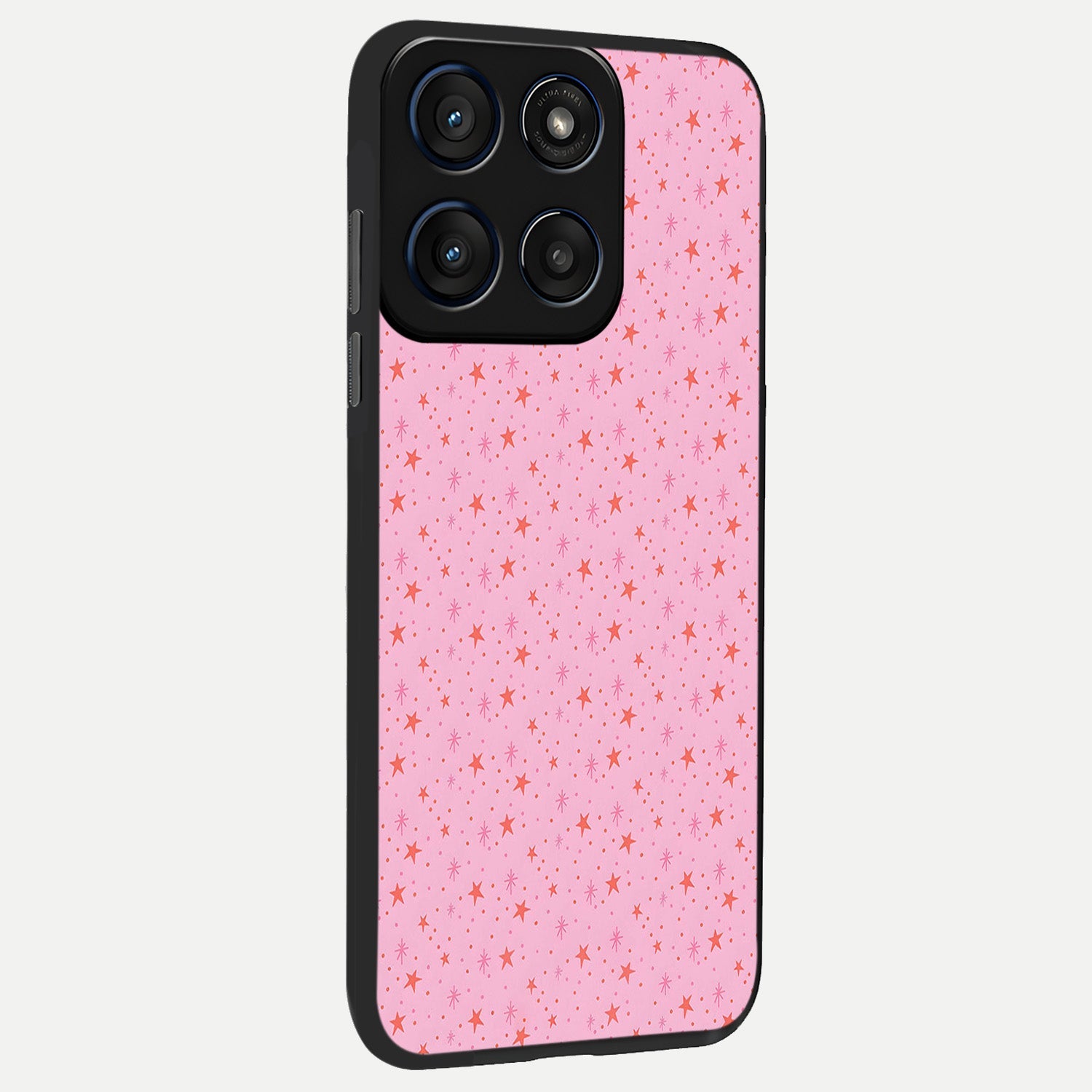  Cosmic Pink Sparkle back cover For Moto Edge 60 Fusion slim fit glass case with vibrant aesthetic design