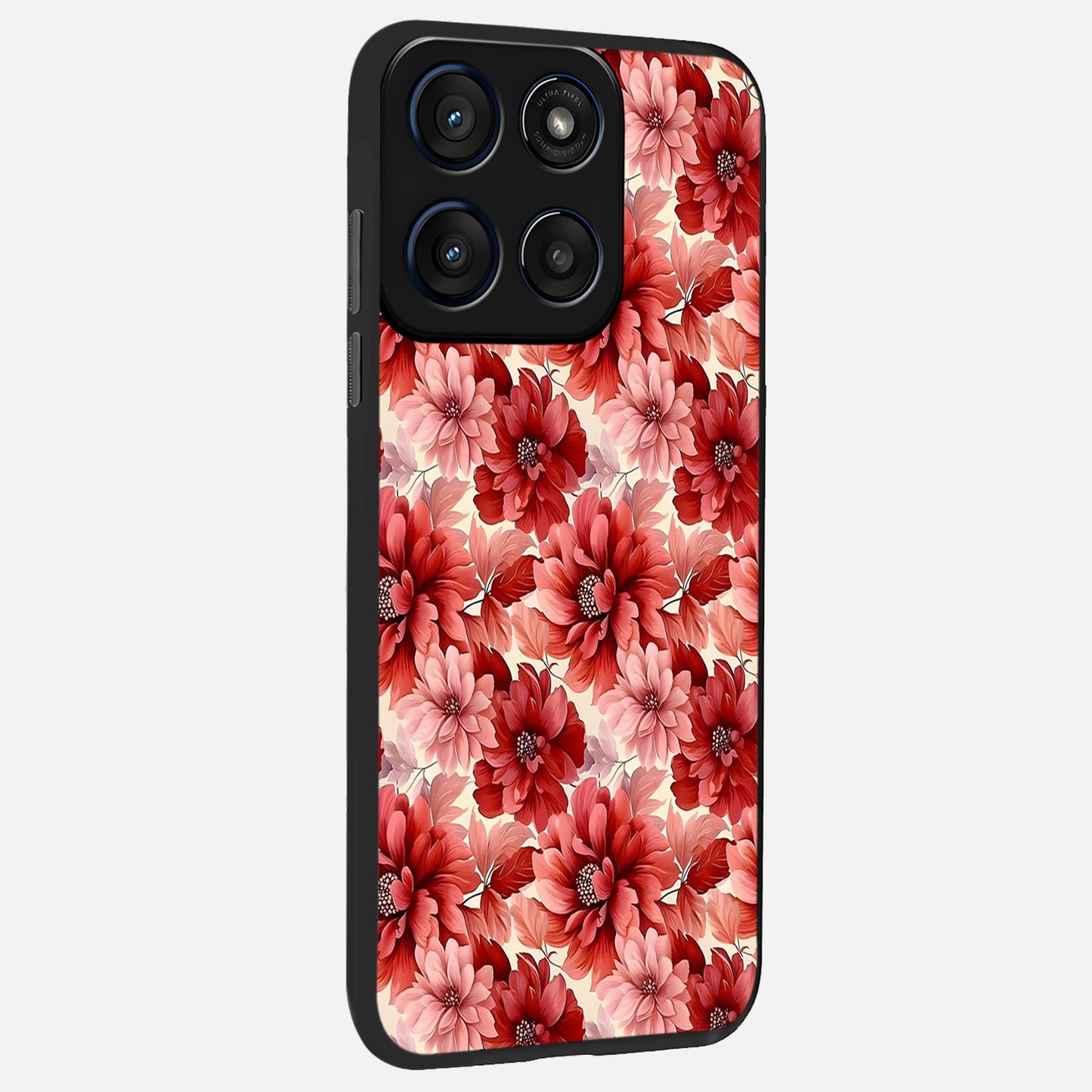  Crimson Love Petals back cover For Moto Edge 60 Fusion slim fit glass case with vibrant aesthetic design
