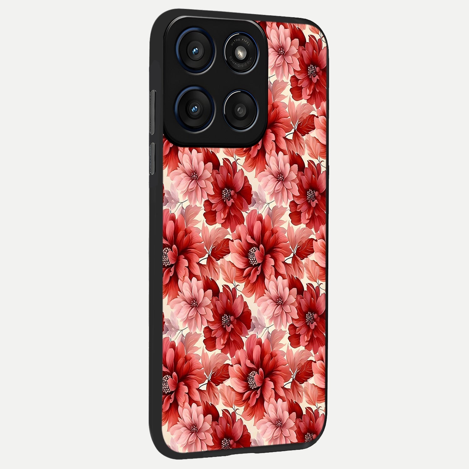  Crimson Love Petals back cover For Moto Edge 60 Fusion slim fit glass case with vibrant aesthetic design