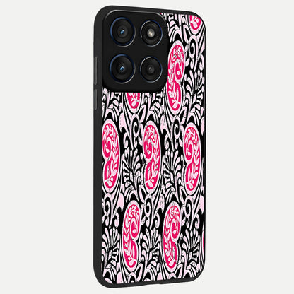  Crimson Paisley Charm back cover For Moto Edge 60 Fusion slim fit glass case with vibrant aesthetic design