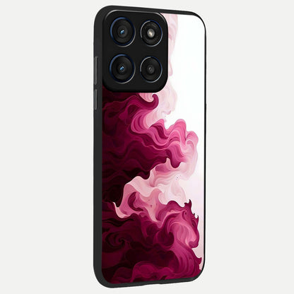  Crimson Wave Flow back cover For Moto Edge 60 Fusion slim fit glass case with vibrant aesthetic design