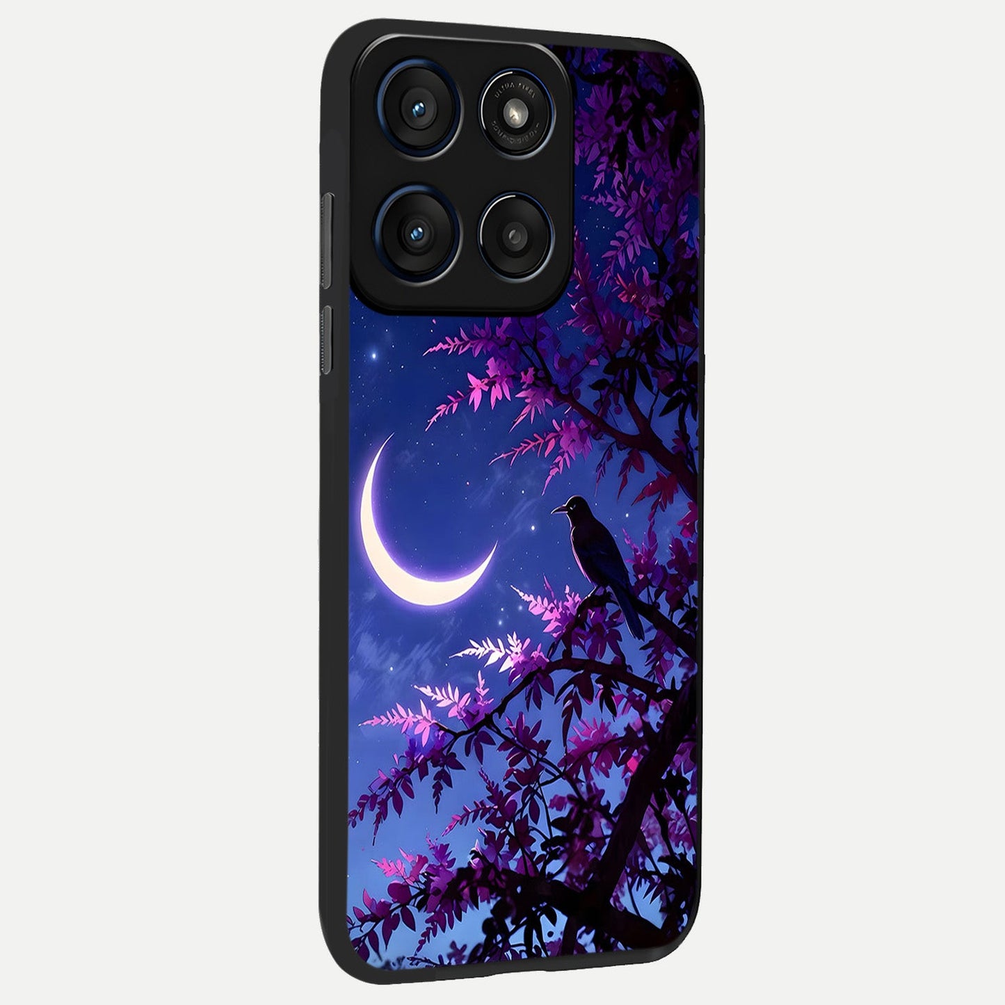  Crow And Moon Scenery back cover For Moto Edge 60 Fusion slim fit glass case with vibrant aesthetic design