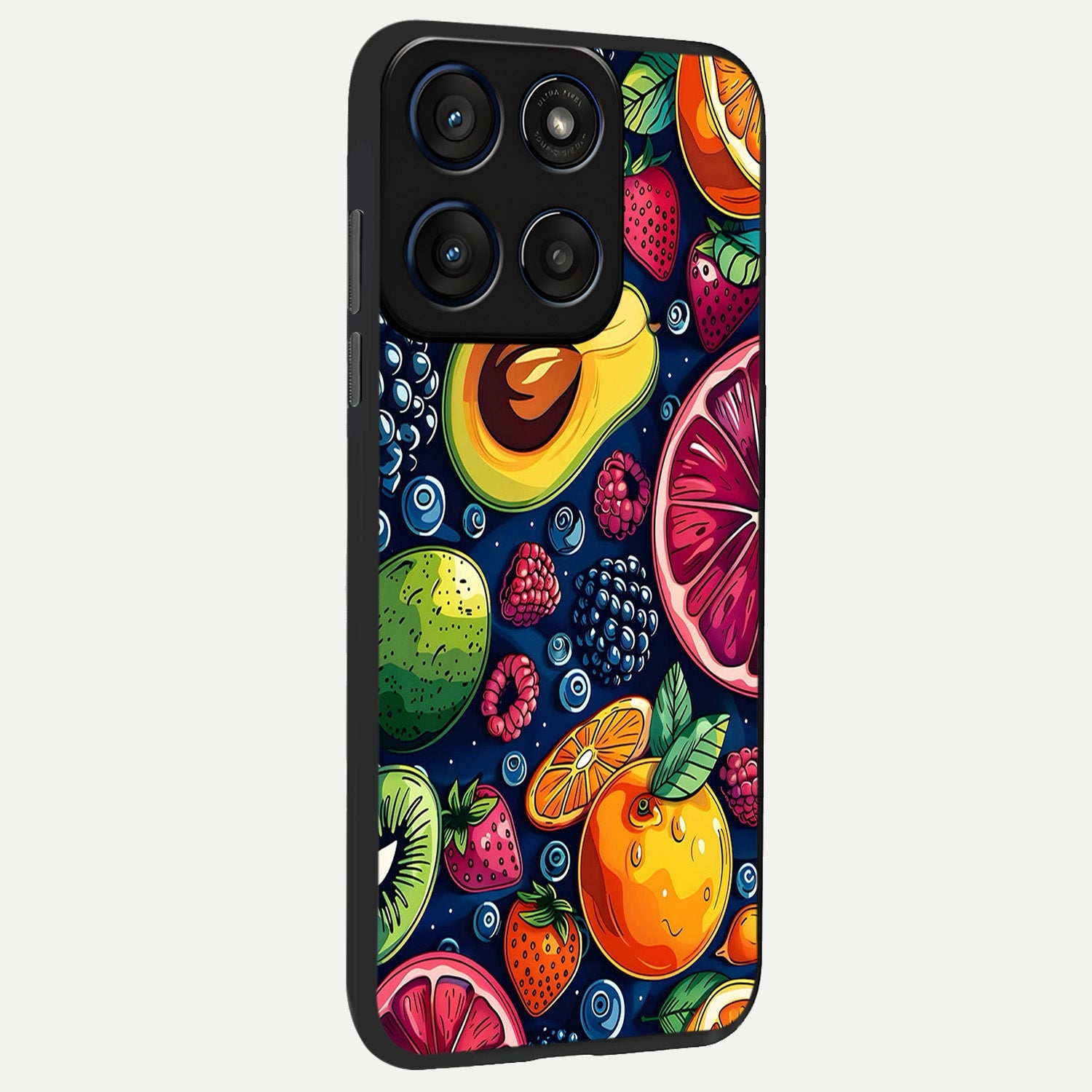  Cute Fruits Art back cover For Moto Edge 60 Fusion slim fit glass case with vibrant aesthetic design