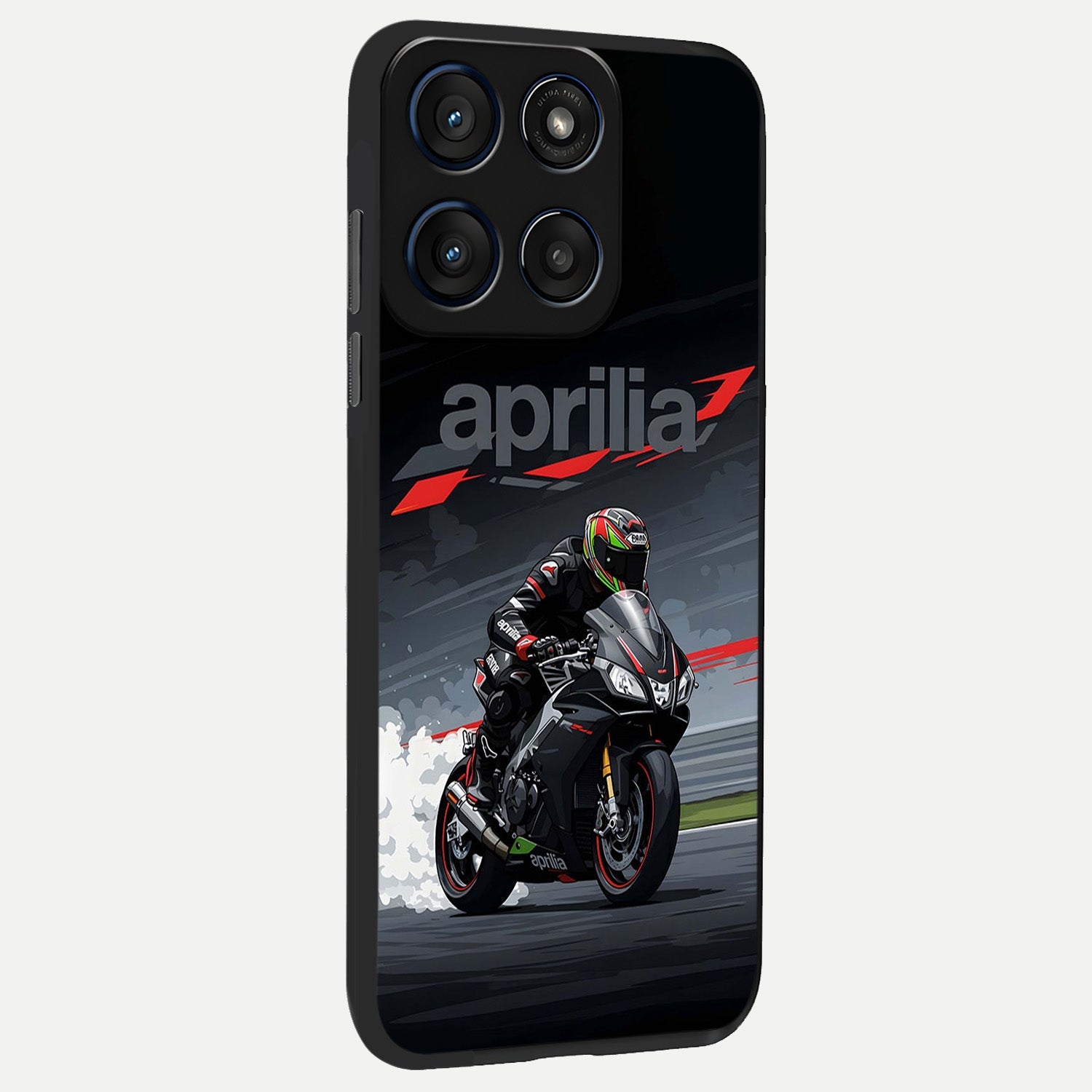  Dark Aprilla back cover For Moto Edge 60 Fusion slim fit glass case with vibrant aesthetic design