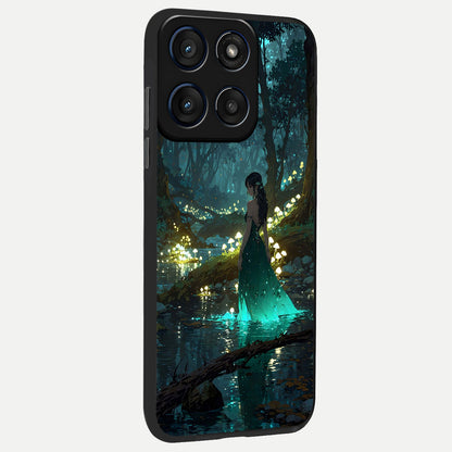  Enchanted Forest Glow back cover For Moto Edge 60 Fusion slim fit glass case with vibrant aesthetic design
