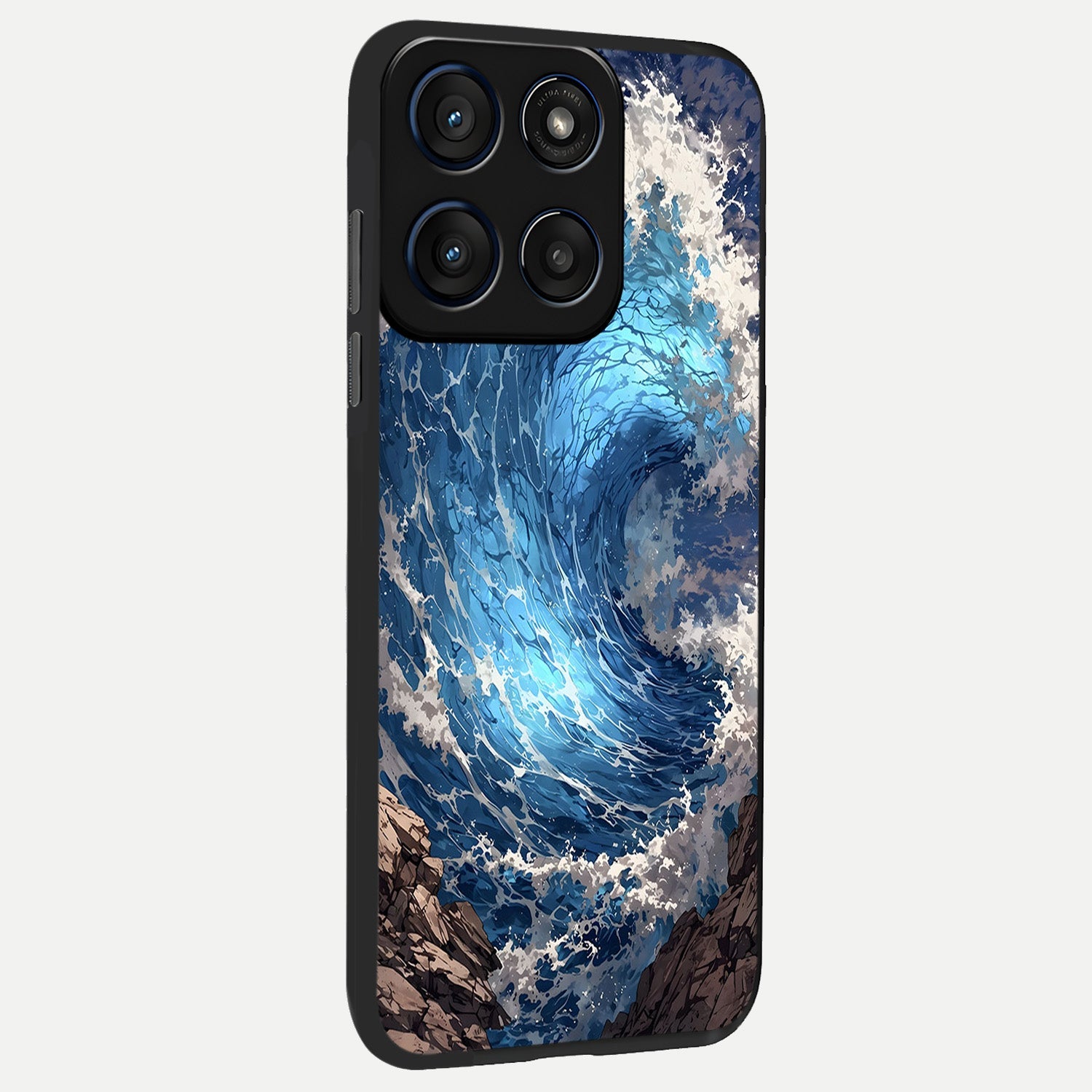  Giant Ocean Wave back cover For Moto Edge 60 Fusion slim fit glass case with vibrant aesthetic design