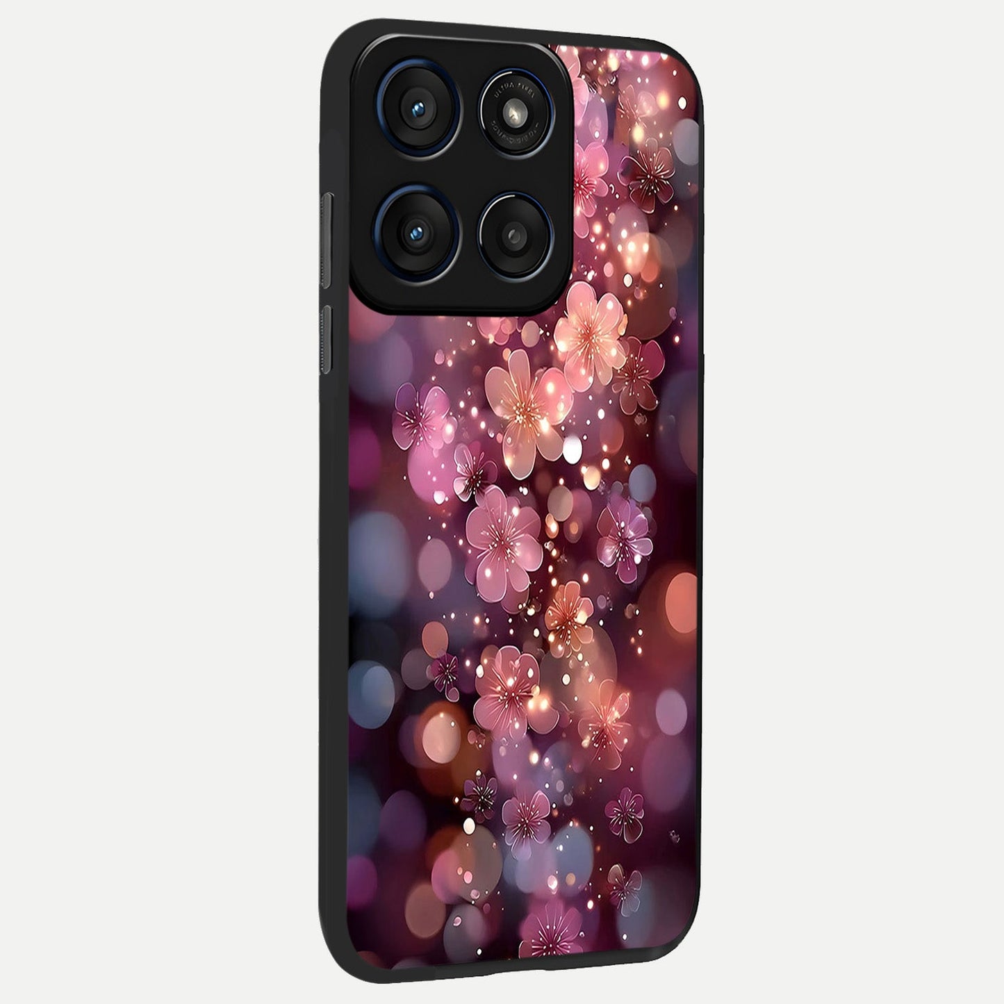  Glowing Petal Bliss back cover For Moto Edge 60 Fusion slim fit glass case with vibrant aesthetic design