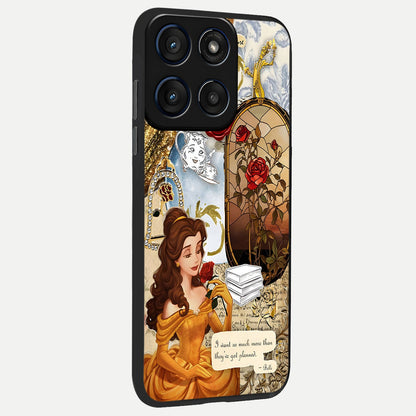  Golden Dream Belle back cover For Moto Edge 60 Fusion slim fit glass case with vibrant aesthetic design