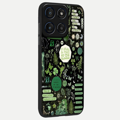  Green Mandala Pattern back cover For Moto Edge 60 Fusion slim fit glass case with vibrant aesthetic design