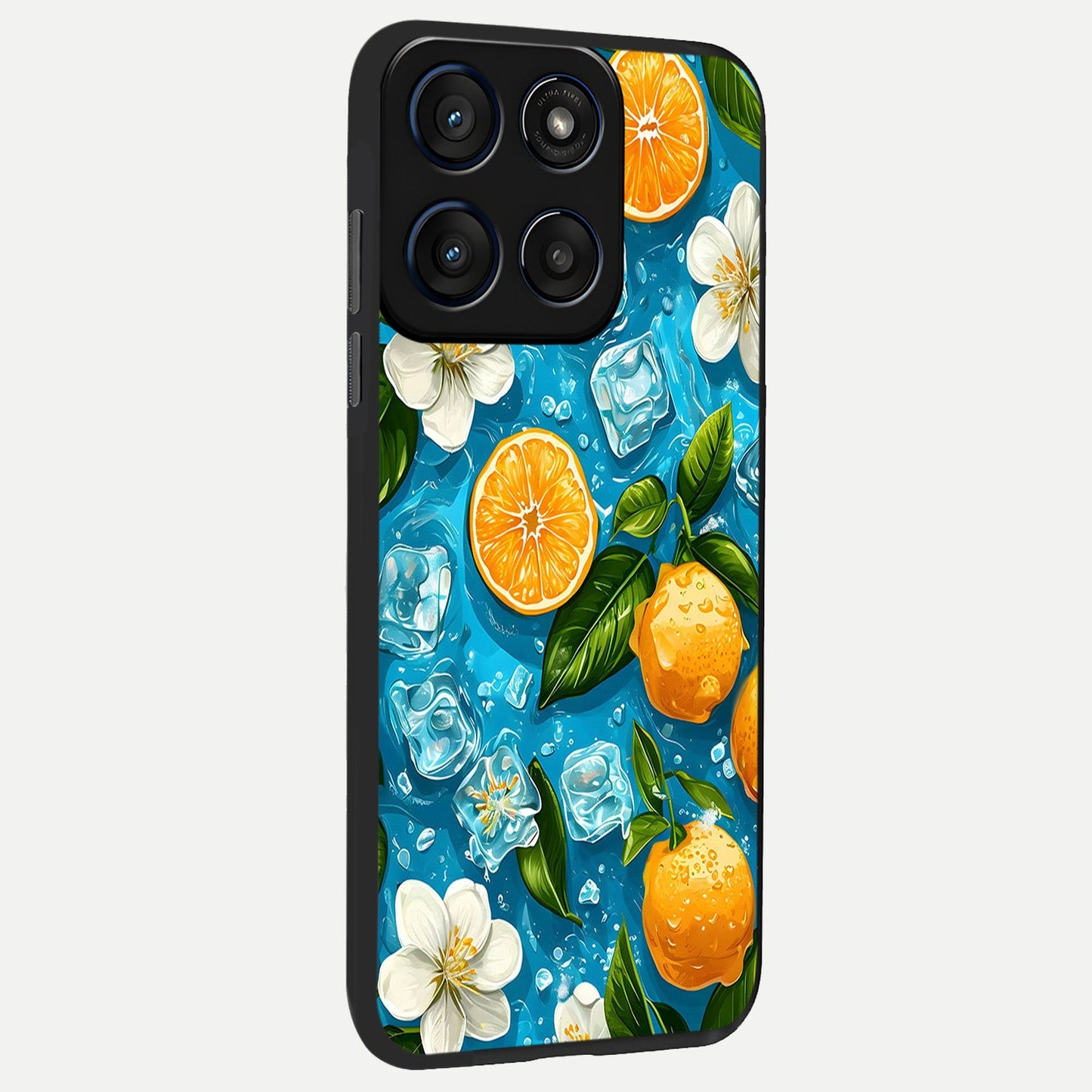  Ice Cube With Orange back cover For Moto Edge 60 Fusion slim fit glass case with vibrant aesthetic design