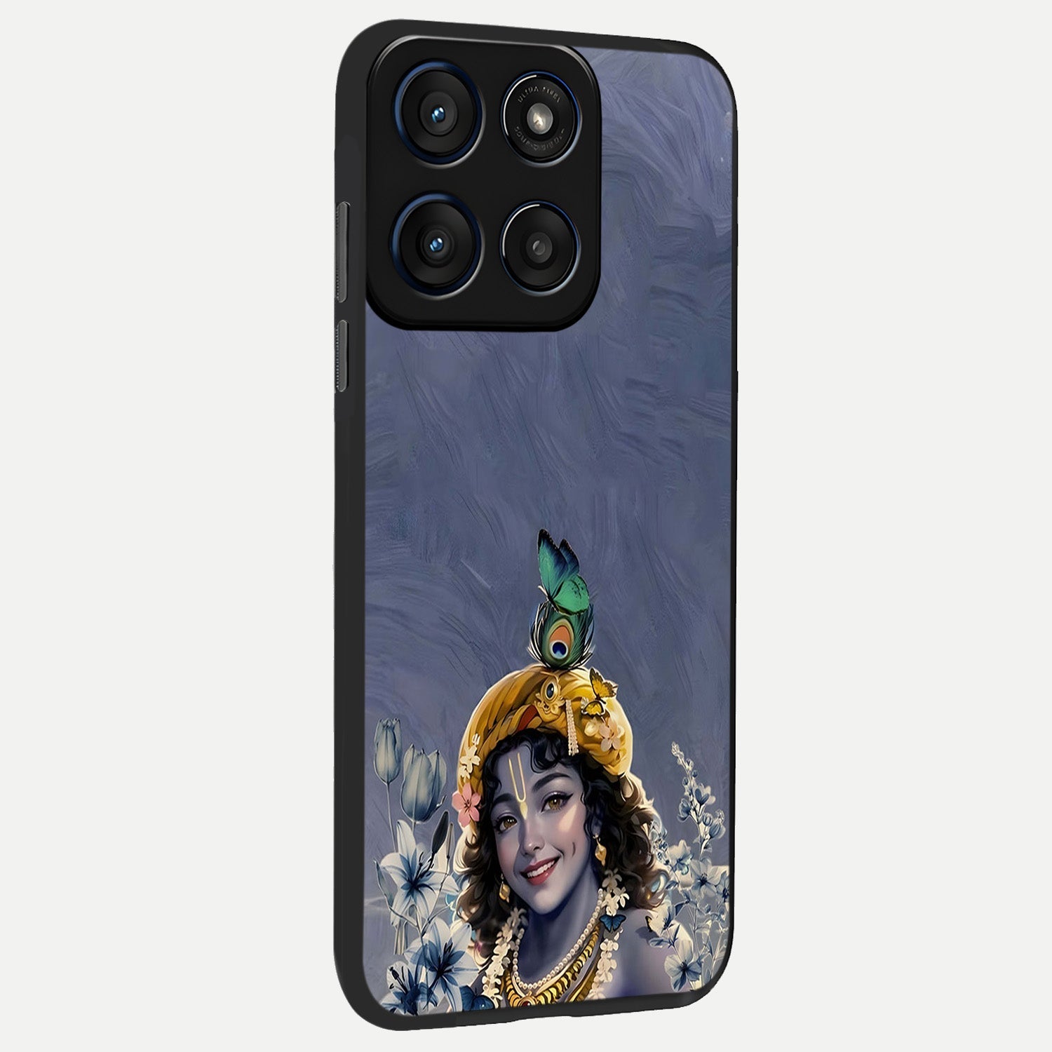  Lord Krishna back cover For Moto Edge 60 Fusion slim fit glass case with vibrant aesthetic design