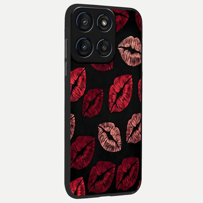  Midnight Kiss Love back cover For Moto Edge 60 Fusion slim fit glass case with vibrant aesthetic design