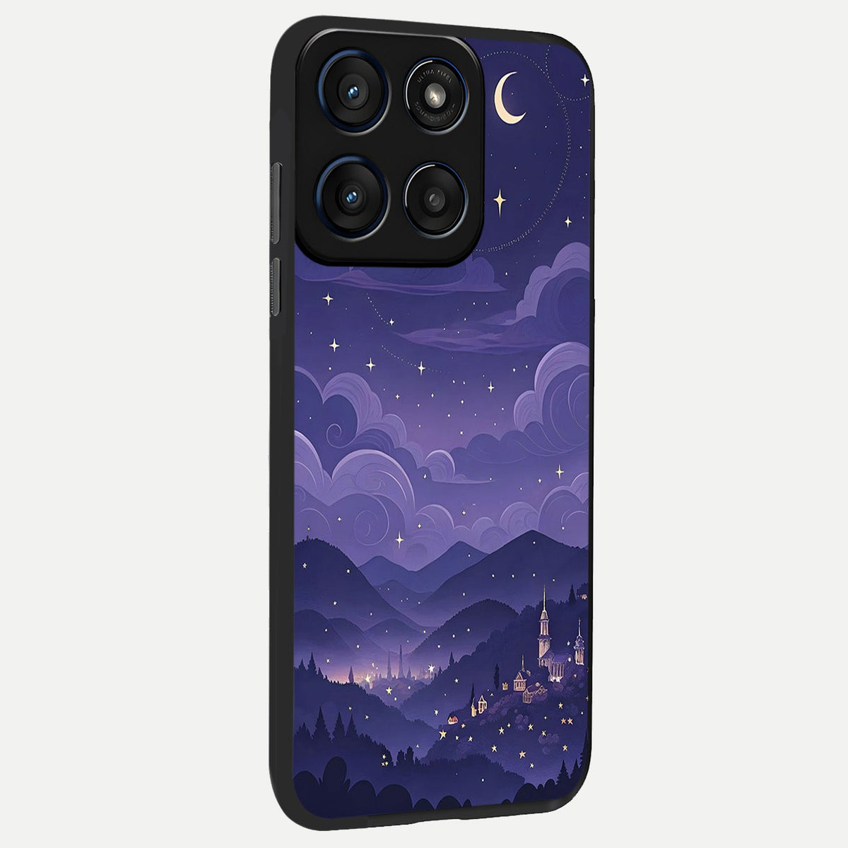 Minimal Night View back cover For Moto Edge 60 Fusion slim fit glass case with vibrant aesthetic design
