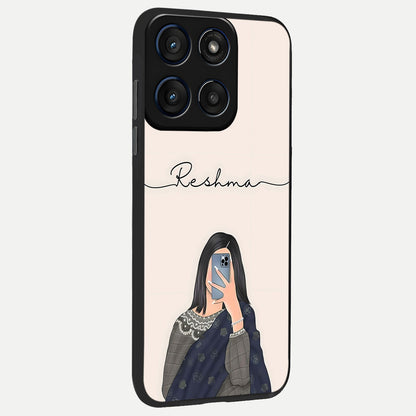  Mirror Mood Muse With Custom Name back cover For Moto Edge 60 Fusion slim fit glass case with vibrant aesthetic design