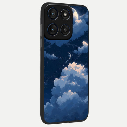  Moon Dream Haze back cover For Moto Edge 60 Fusion slim fit glass case with vibrant aesthetic design