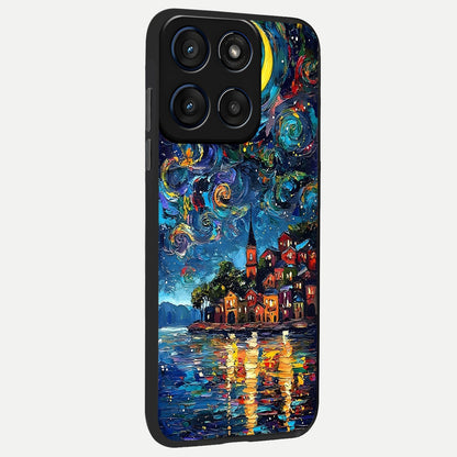  Moonlight Harbor Glow back cover For Moto Edge 60 Fusion slim fit glass case with vibrant aesthetic design