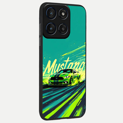  Mustang Bang back cover For Moto Edge 60 Fusion slim fit glass case with vibrant aesthetic design