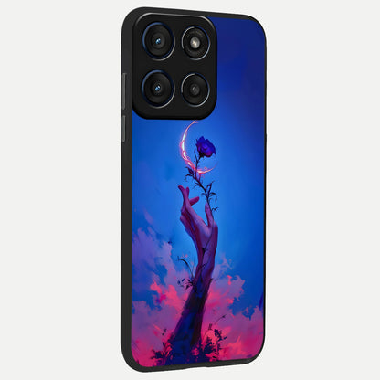  Mystic Hand back cover For Moto Edge 60 Fusion slim fit glass case with vibrant aesthetic design