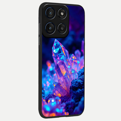  Neon Aura Shards back cover For Moto Edge 60 Fusion slim fit glass case with vibrant aesthetic design