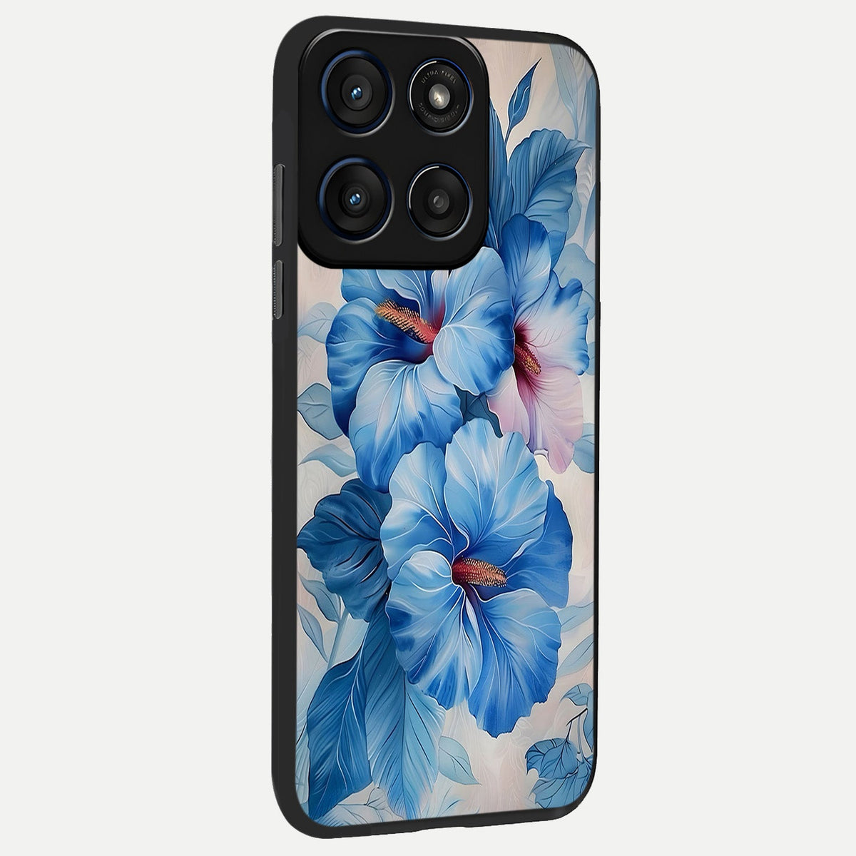  Ocean Hibiscus Grace back cover For Moto Edge 60 Fusion slim fit glass case with vibrant aesthetic design