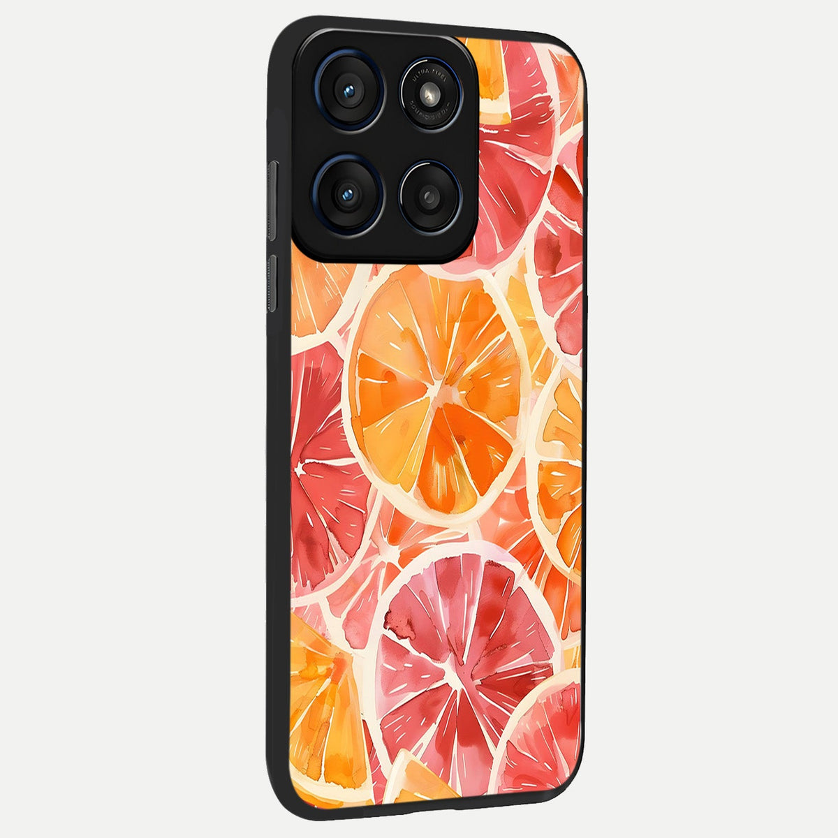  Orange Fruits Pattern back cover For Moto Edge 60 Fusion slim fit glass case with vibrant aesthetic design
