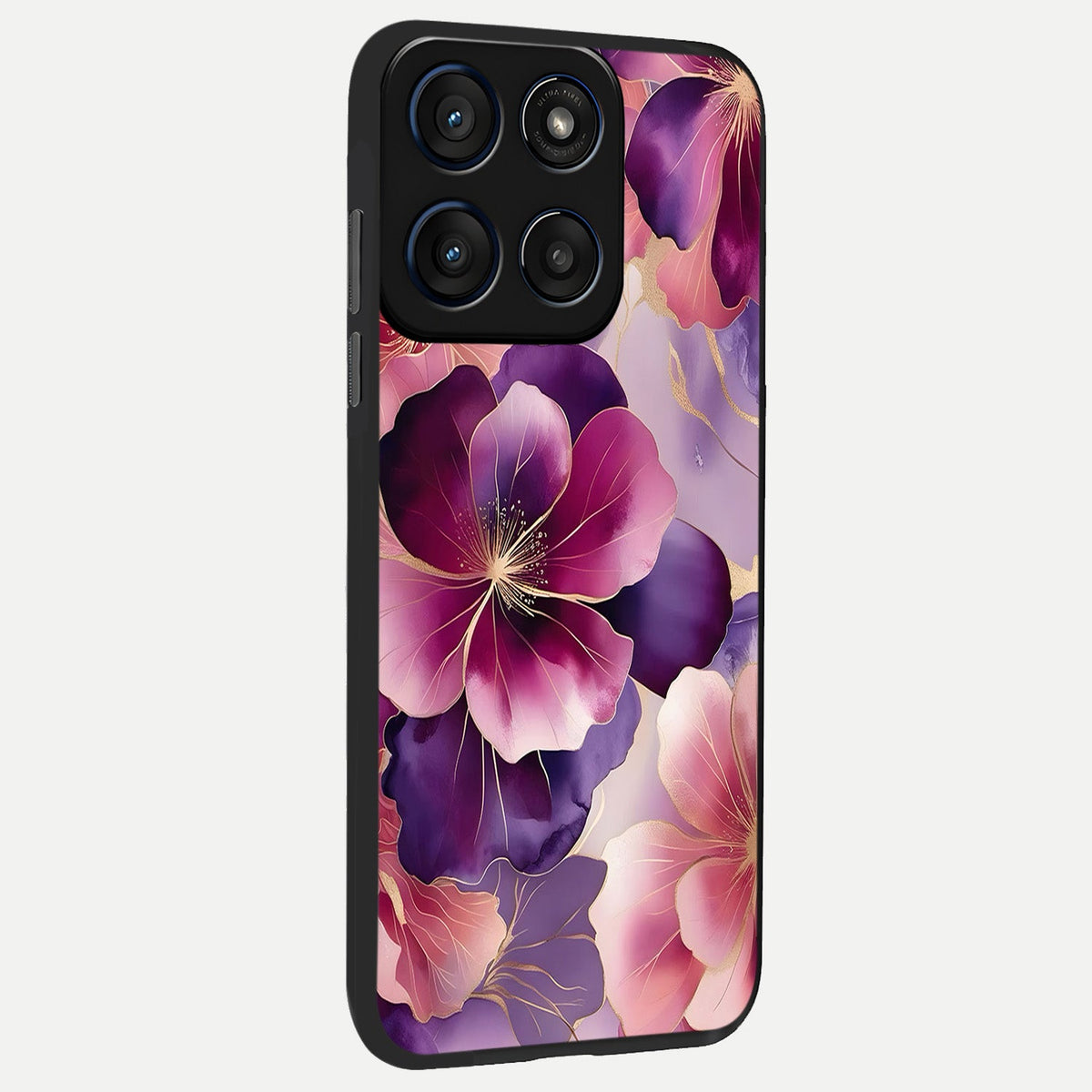  Pink Bouquet Florals back cover For Moto Edge 60 Fusion slim fit glass case with vibrant aesthetic design