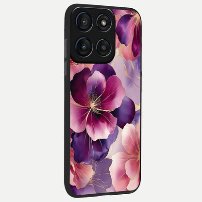  Pink Bouquet Florals back cover For Moto Edge 60 Fusion slim fit glass case with vibrant aesthetic design