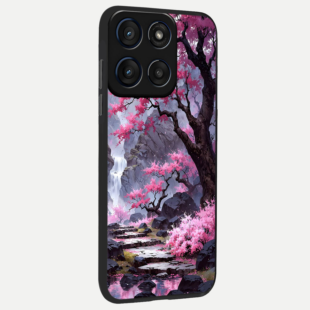  Pink Sunflower Glow back cover For Moto Edge 60 Fusion slim fit glass case with vibrant aesthetic design