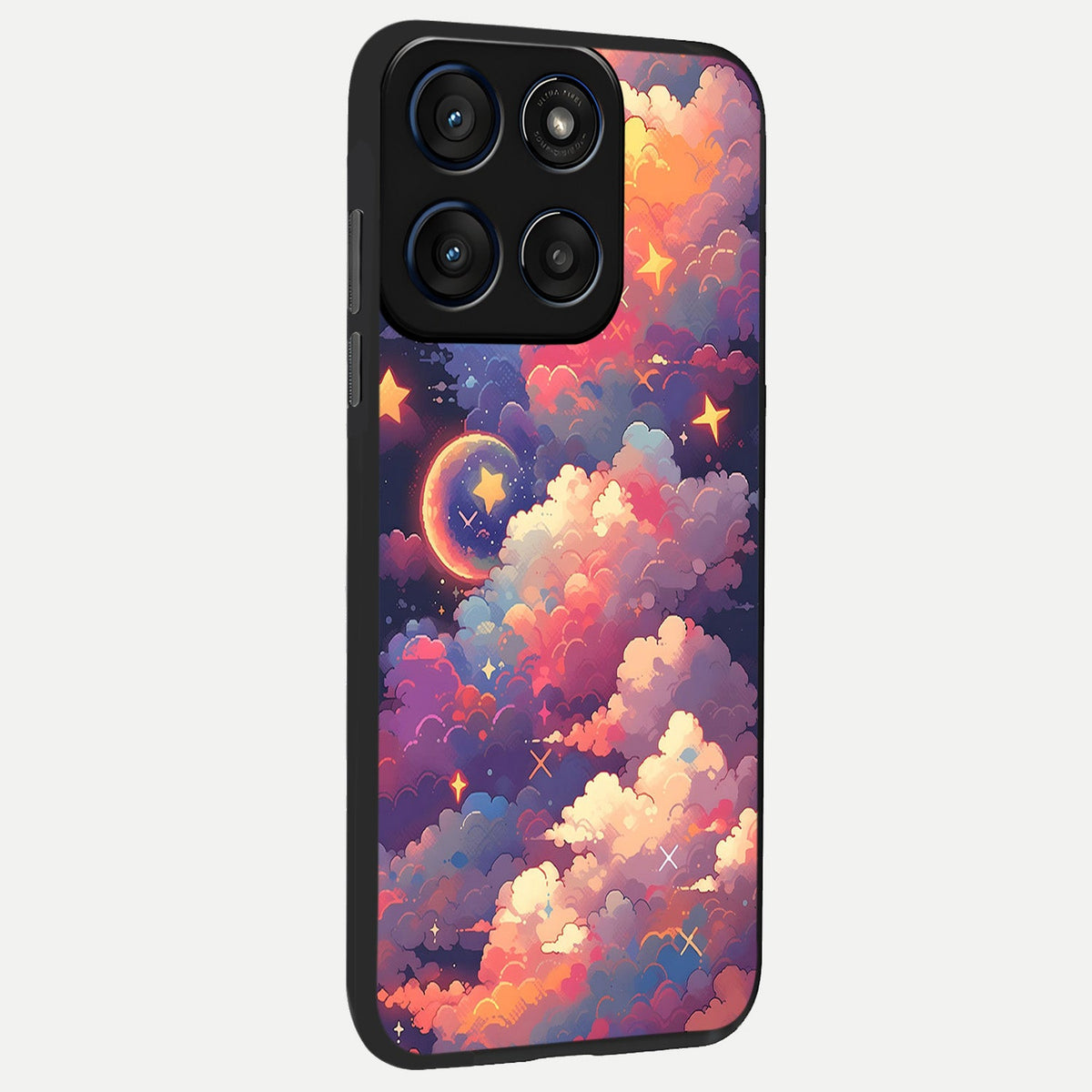  Starlit Dream Clouds back cover For Moto Edge 60 Fusion slim fit glass case with vibrant aesthetic design