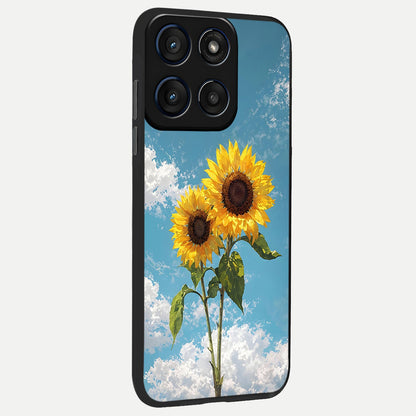  Sunlit Daisy Glow back cover For Moto Edge 60 Fusion slim fit glass case with vibrant aesthetic design