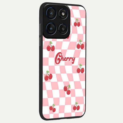 Sweet Cherry Vibes back cover For Moto Edge 60 Fusion slim fit glass case with vibrant aesthetic design