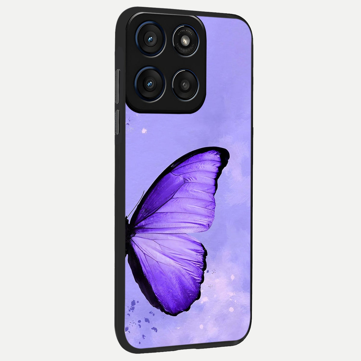  Violet Dream Wing back cover For Moto Edge 60 Fusion slim fit glass case with vibrant aesthetic design