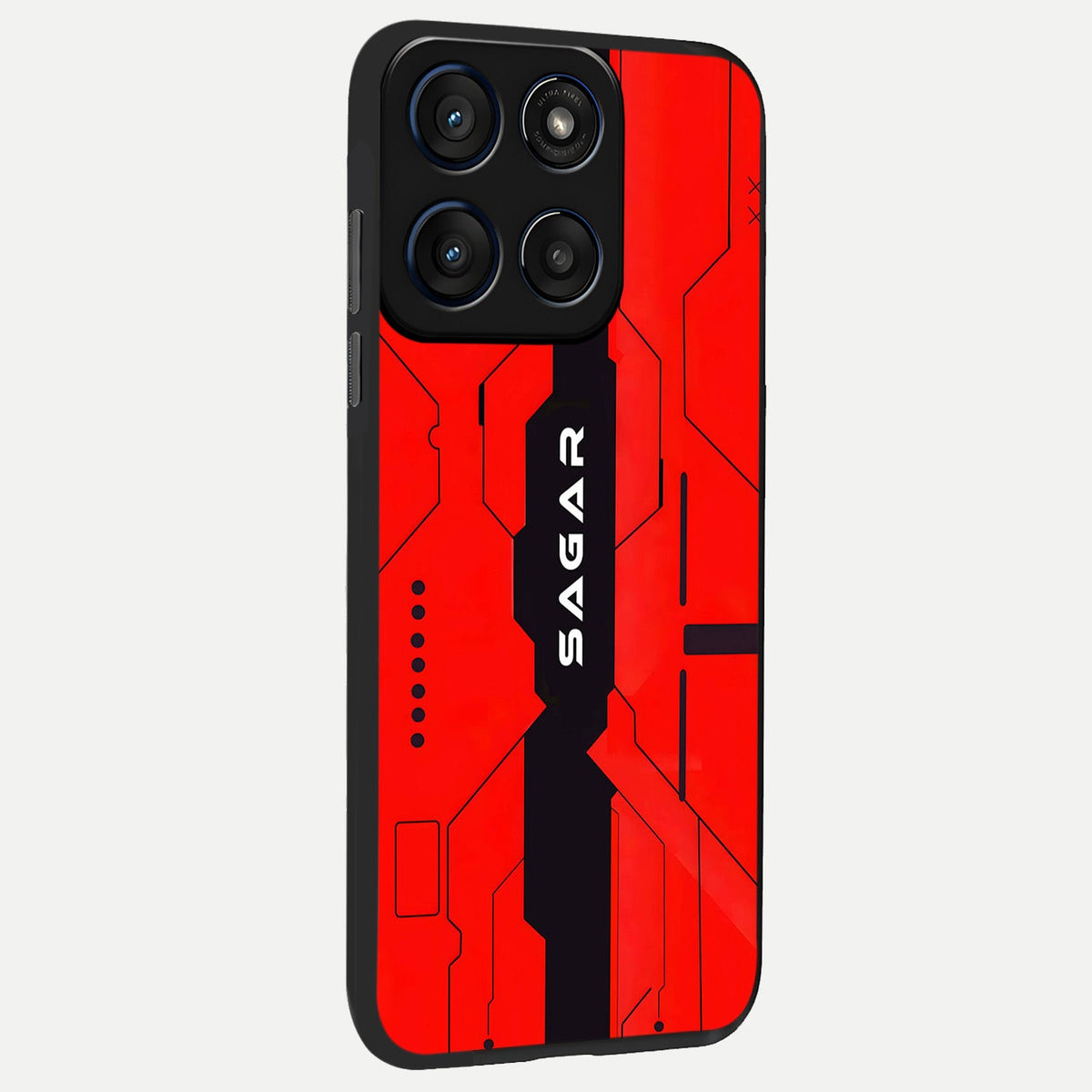  Voltage Rise CYBERPUNK Custom Name back cover For Moto Edge 60 Fusion slim fit personalized glass case with bold cyberpunk design