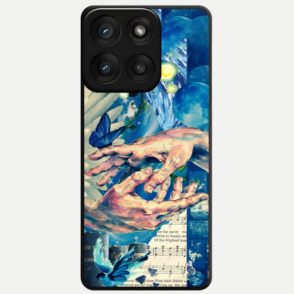  Aesthetic Divider Glass Case For Moto Edge 60 Pro back cover – full design glossy printed glass finish