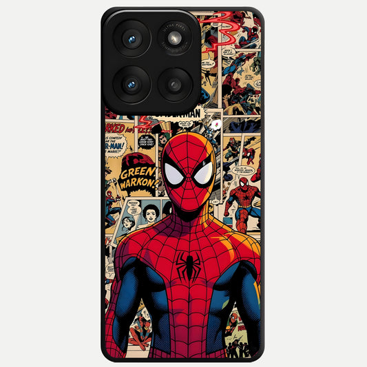  Aesthetic Spider Glass Case For Moto Edge 60 Pro back cover – full design glossy printed glass finish