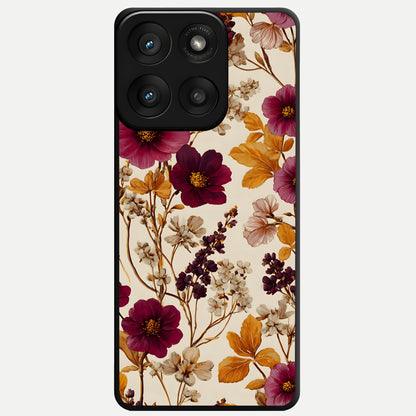  Autumn Wine Bloom Glass Case For Moto Edge 60 Pro back cover – full design glossy printed glass finish