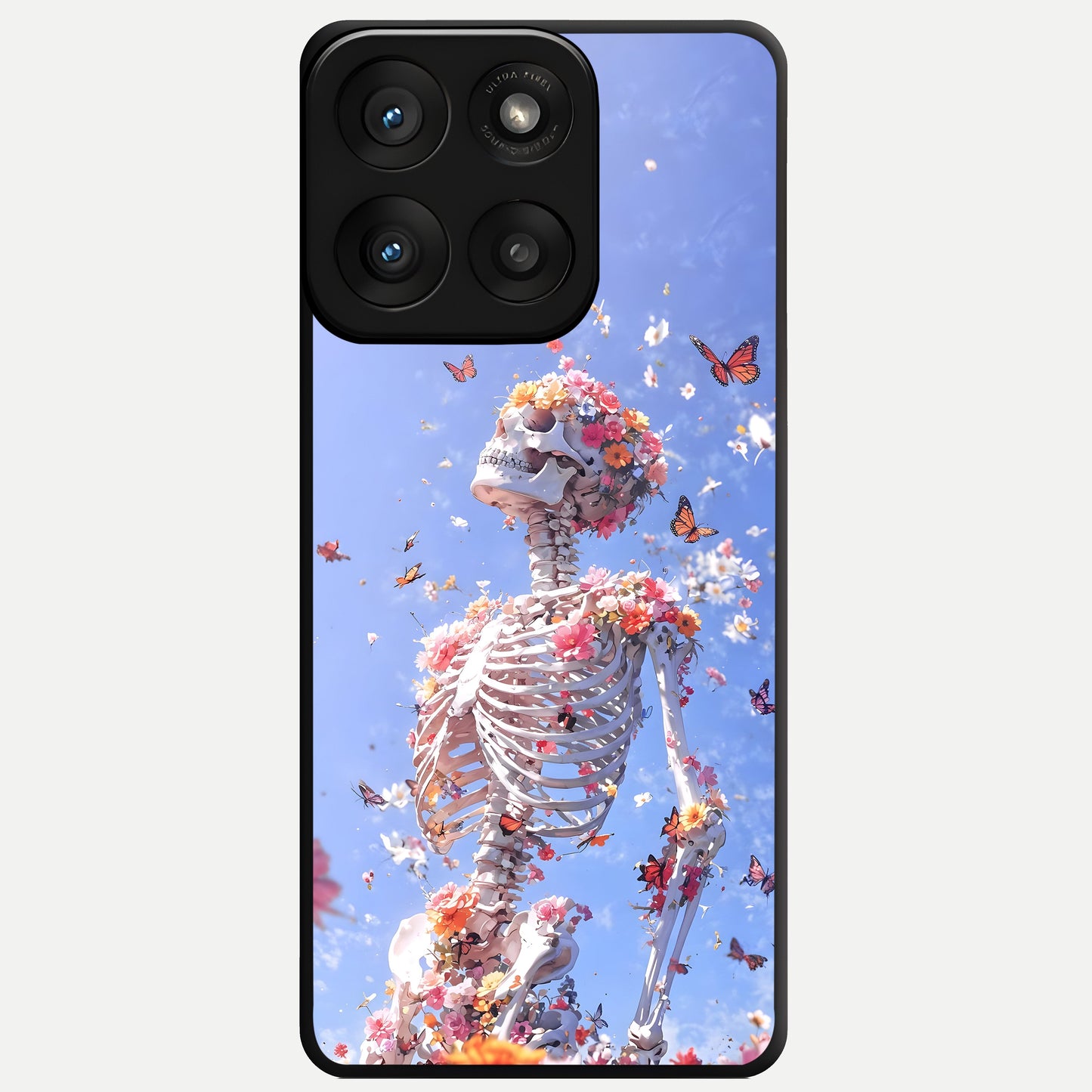  Bloom Beyond Bones Glass Case For Moto Edge 60 Pro back cover – full design glossy printed glass finish