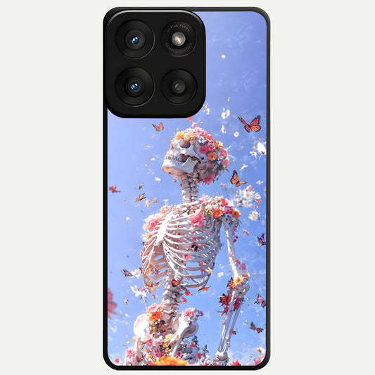  Bloom Beyond Bones Glass Case For Moto Edge 60 Pro back cover – full design glossy printed glass finish