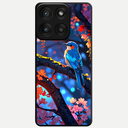 Blooming Water Drift Glass Case For Moto Edge 60 Pro back cover – full design glossy printed glass finish