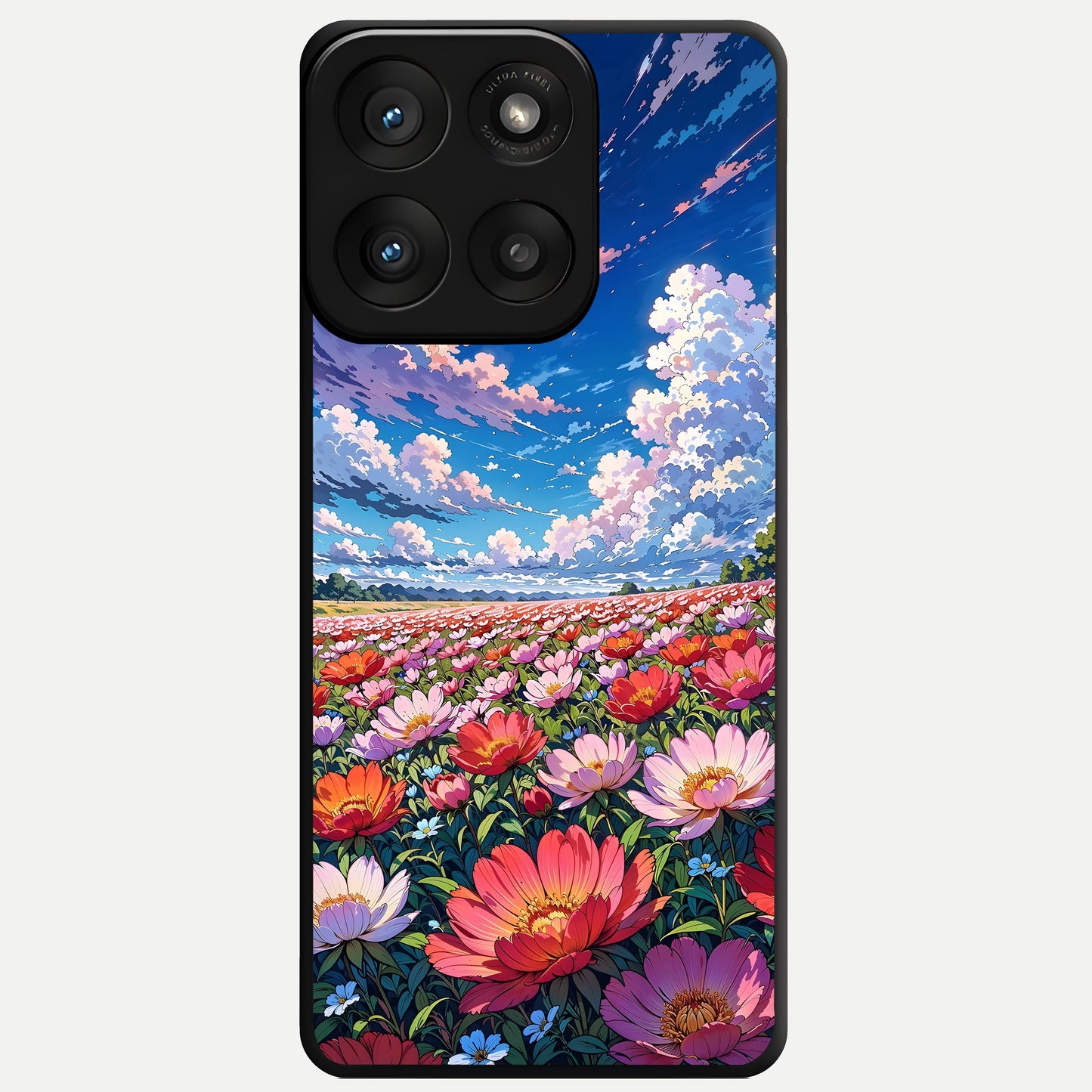  Blossom Sky Field Glass Case For Moto Edge 60 Pro back cover – full design glossy printed glass finish