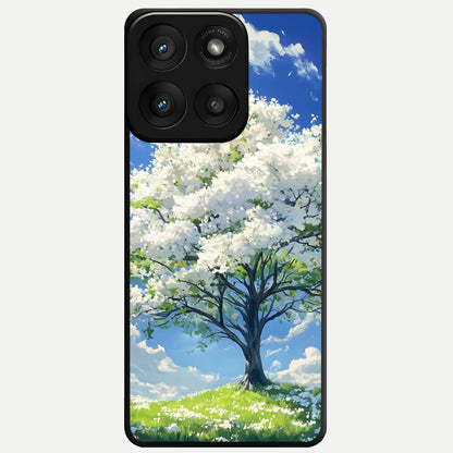  Blossom Sky Serenity Glass Case For Moto Edge 60 Pro back cover – full design glossy printed glass finish